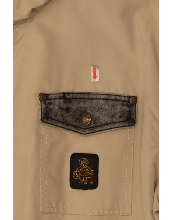 Refrigiwear Herre Bomber Rain Jacket UK 42 2XL Beige Colourblock
