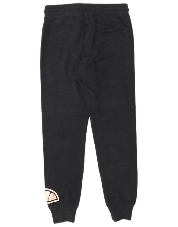 Ellesse Womens Grafisk træningsdragt Bukser Joggers UK 10 Small Black Bomuld
