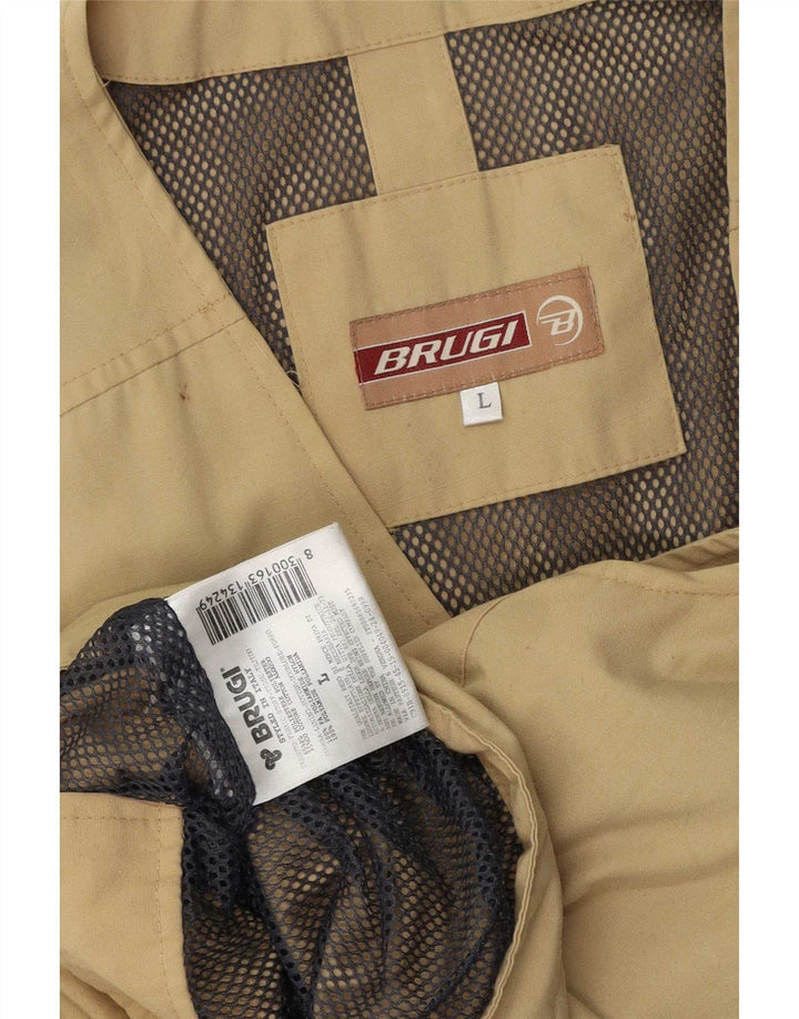 Brugi Herre Utility Gilet UK 40 Large Khaki Polyester