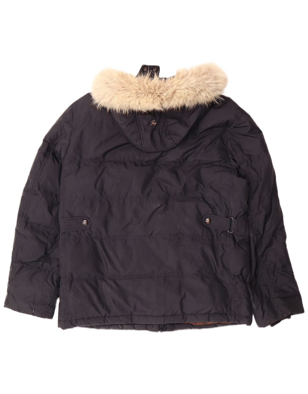 FAY Herre hættepolstret jakke UK 40 Large Navy Blue Polyester