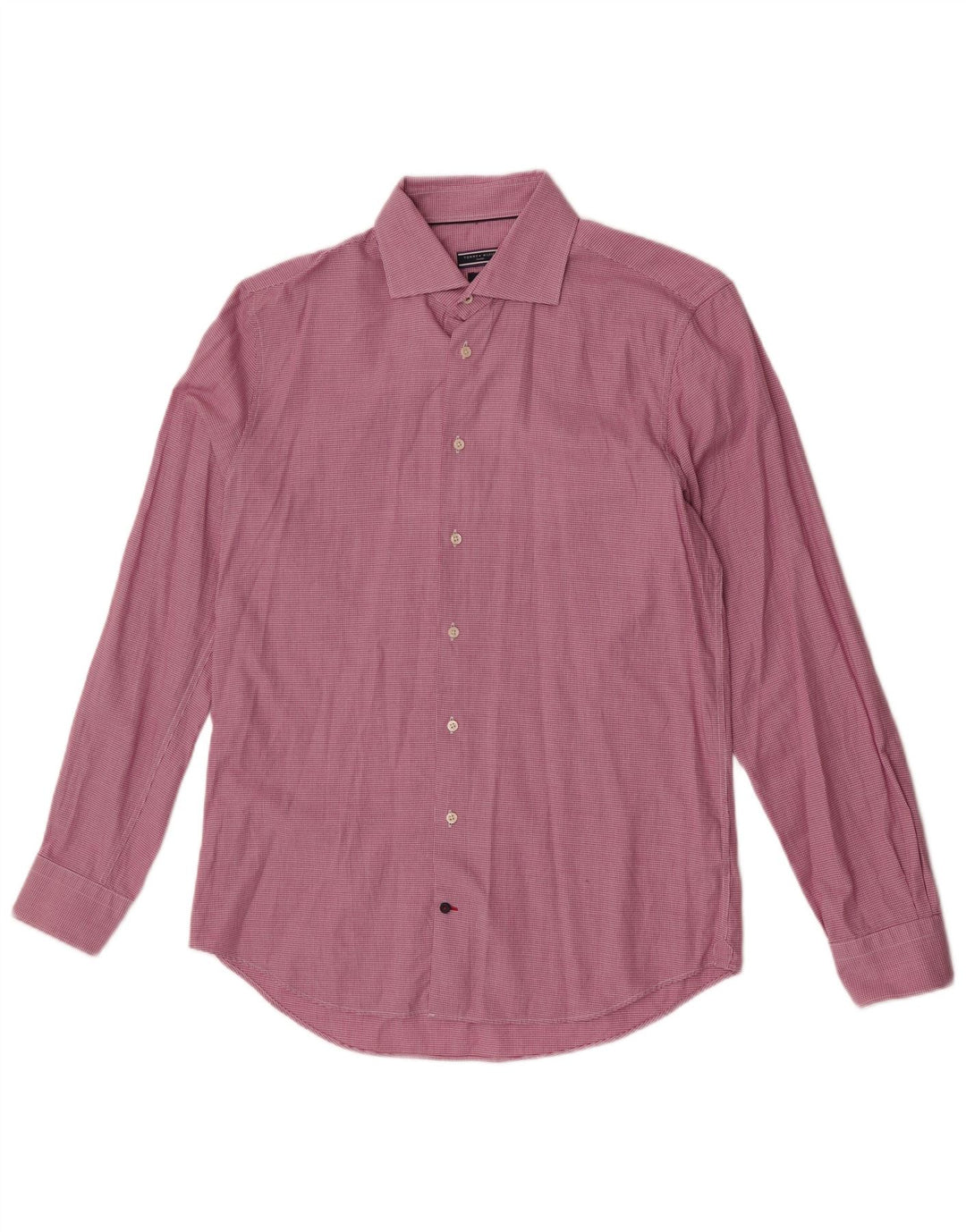 Tommy Hilfiger Skræddersyet skjorte herre str. 41 16 Large Pink Houndstooth