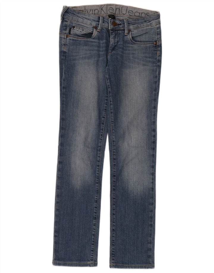 Calvin Klein Dame Straight Jeans W26 L30 Blå Bomuld