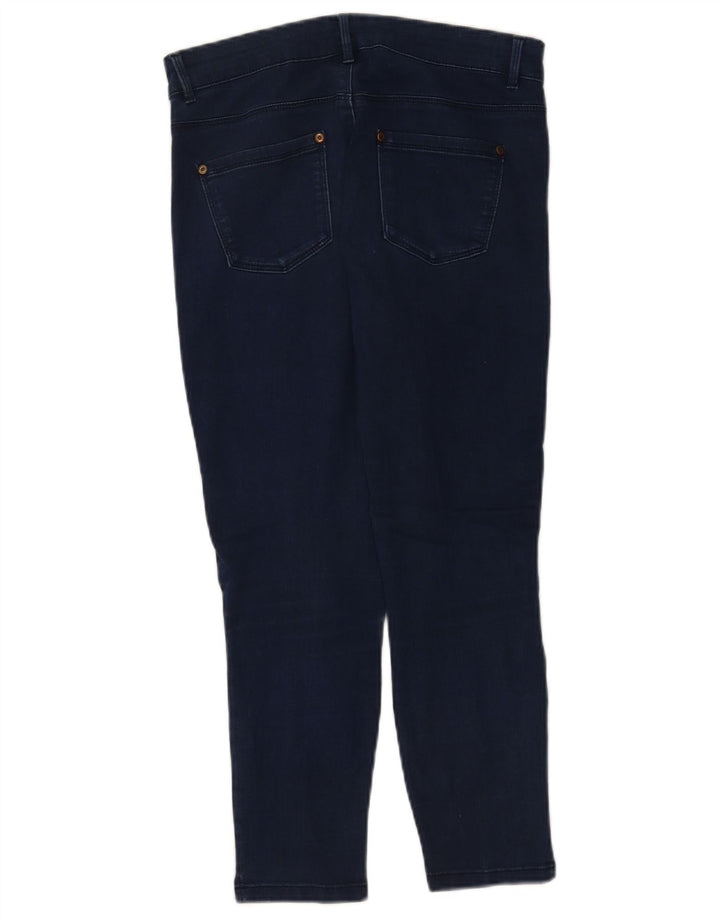 Oasis Dame Capri Jeans UK 12 Medium W28 L22 Marineblå Bomuld