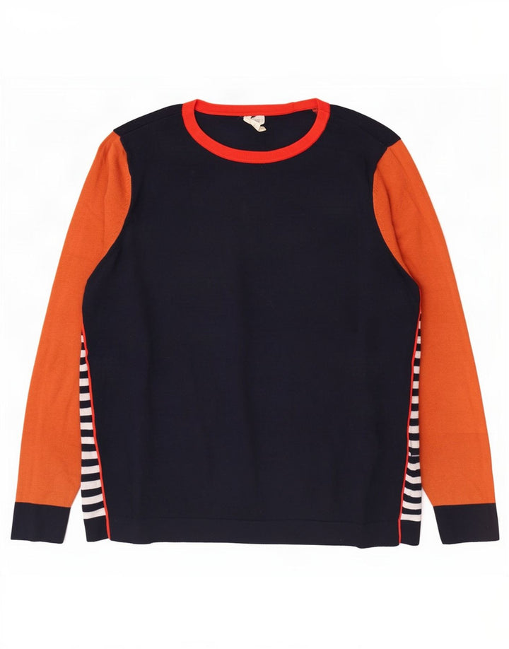 White Stuff Womens Boat Neck Jumper Sweater UK 16 Large Navy Blue