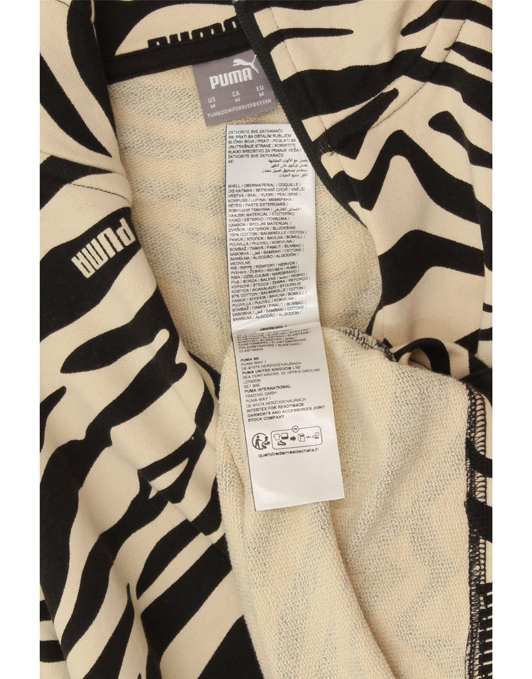 PUMA Oversized Sweatshirt Jumper UK 14 Medium Off White