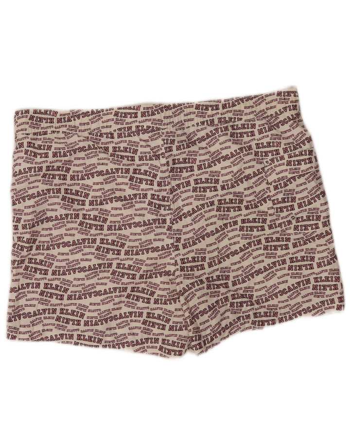 Calvin Klein grafiske badeshorts til mænd, store råhvide polyester