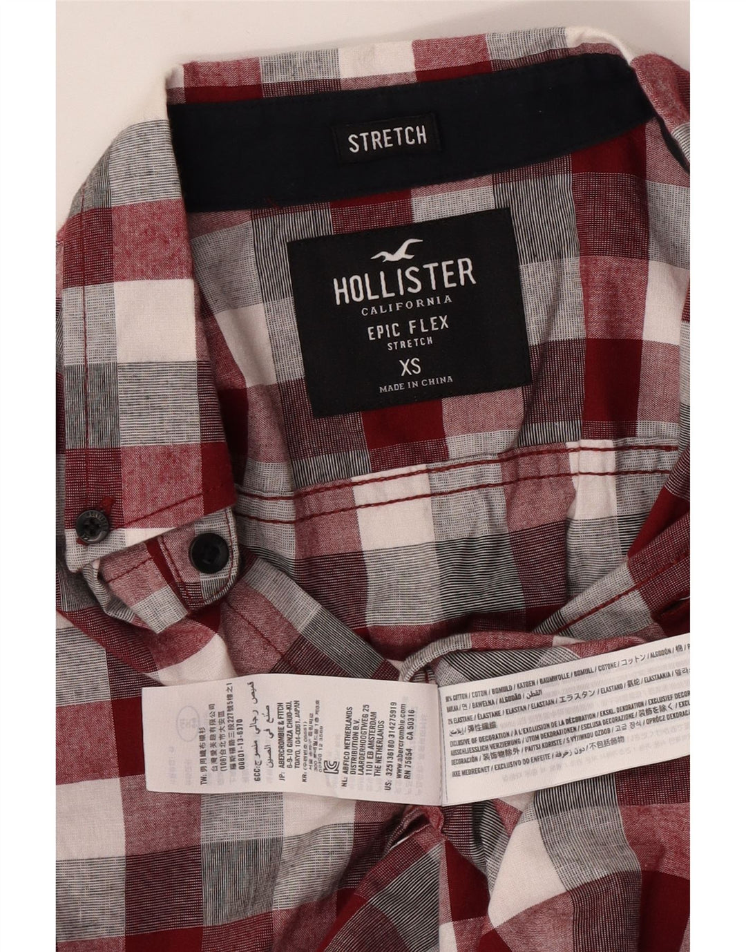 Hollister Herreskjorte XS Flerfarvet ternet bomuld