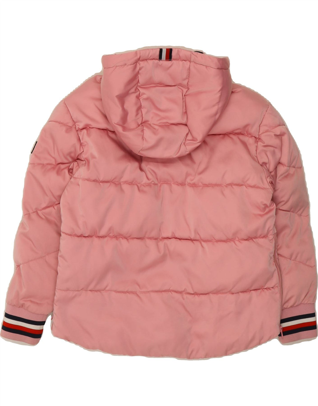 TOMMY HILFIGER Girls Hooded Padded Jacket 10-11 Years Pink Polyester Vintage Tommy Hilfiger and Second-Hand Tommy Hilfiger from Messina Hembry 