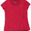Nike Dame Dri Fit T-Shirt Top UK 12 Medium Pink Polyester