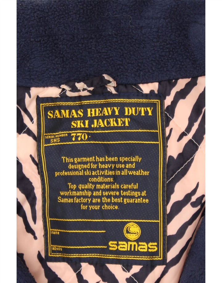 SAMAS Womens Oversized Hooded Ski Jacket UK 12 Medium  Pink Polyester Vintage Samas and Second-Hand Samas from Messina Hembry 