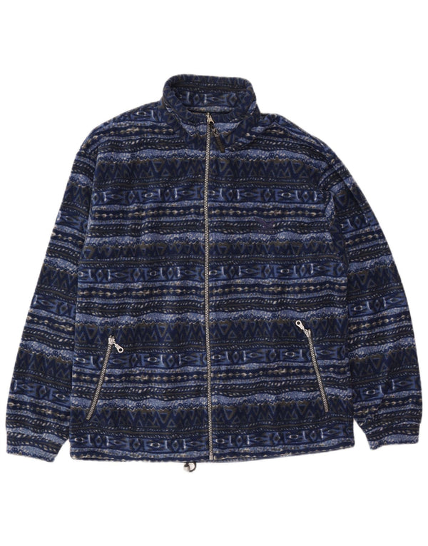 SALEWA Herre Polarlite Fleecejakke UK 40 Large Navy Blue Geometric