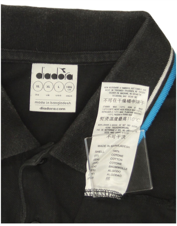 DIADORA Poloshirt til mænd XL Sort bomuld