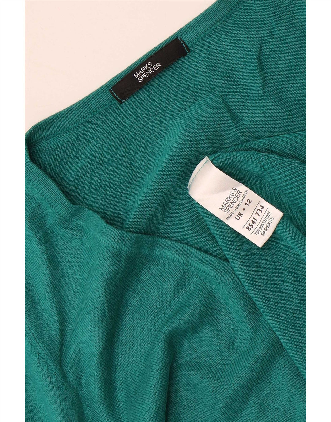 Marks & Spencer Dame V-hals sweater UK 12 Medium Grøn Akryl