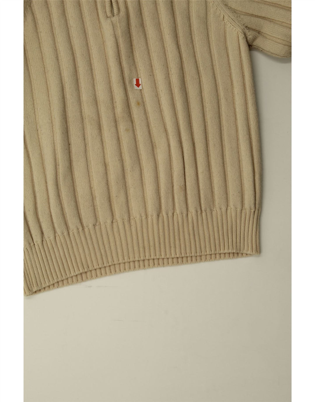 FILA Womens Zip Neck Jumper Sweater UK 14 Medium Off White Merino Wool Vintage Fila and Second-Hand Fila from Messina Hembry 