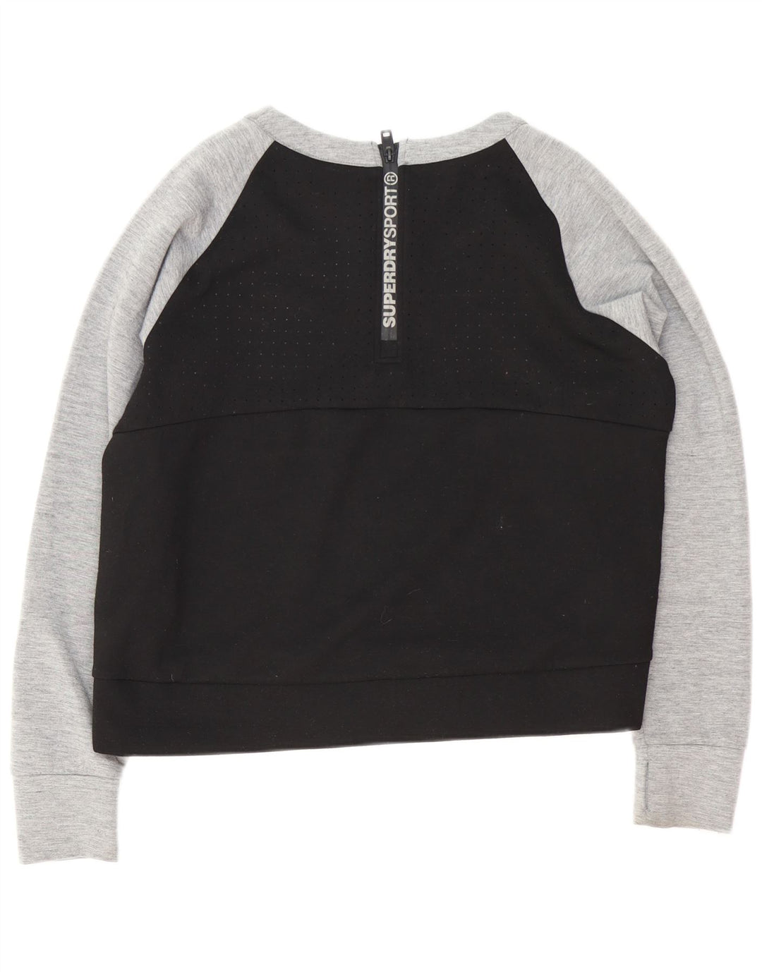 Superdry Graphic Sweatshirt Jumper UK 16 Large Black Colourblock
