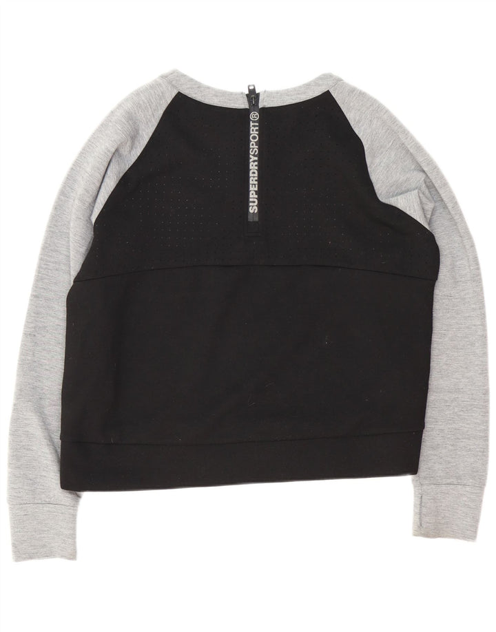 Superdry Graphic Sweatshirt Jumper UK 16 Large Black Colourblock