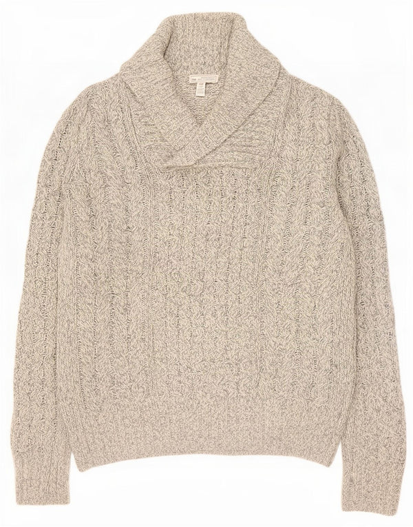 Gap Herre Shawl Neck Jumper Sweater Small Grey Flecked Acryl