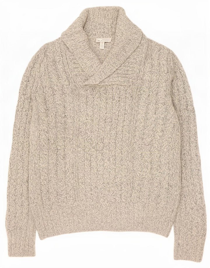 Gap Herre Shawl Neck Jumper Sweater Small Grey Flecked Acryl
