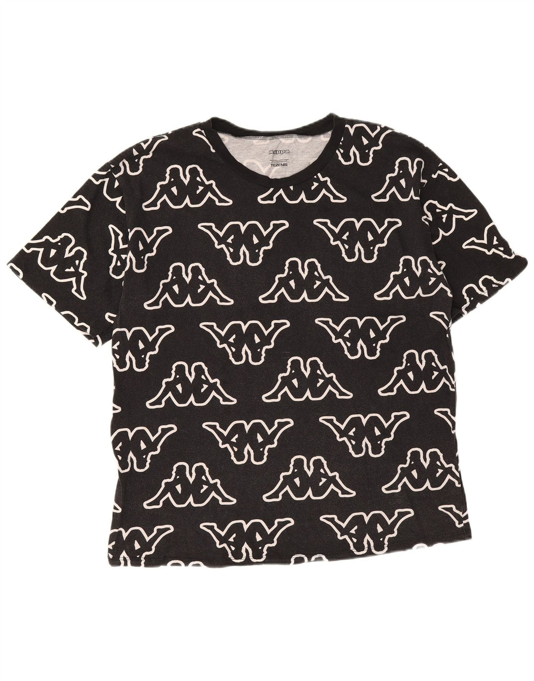 Kappa Herre Tezenis Grafisk T-Shirt Top Lille Sort Bomuld