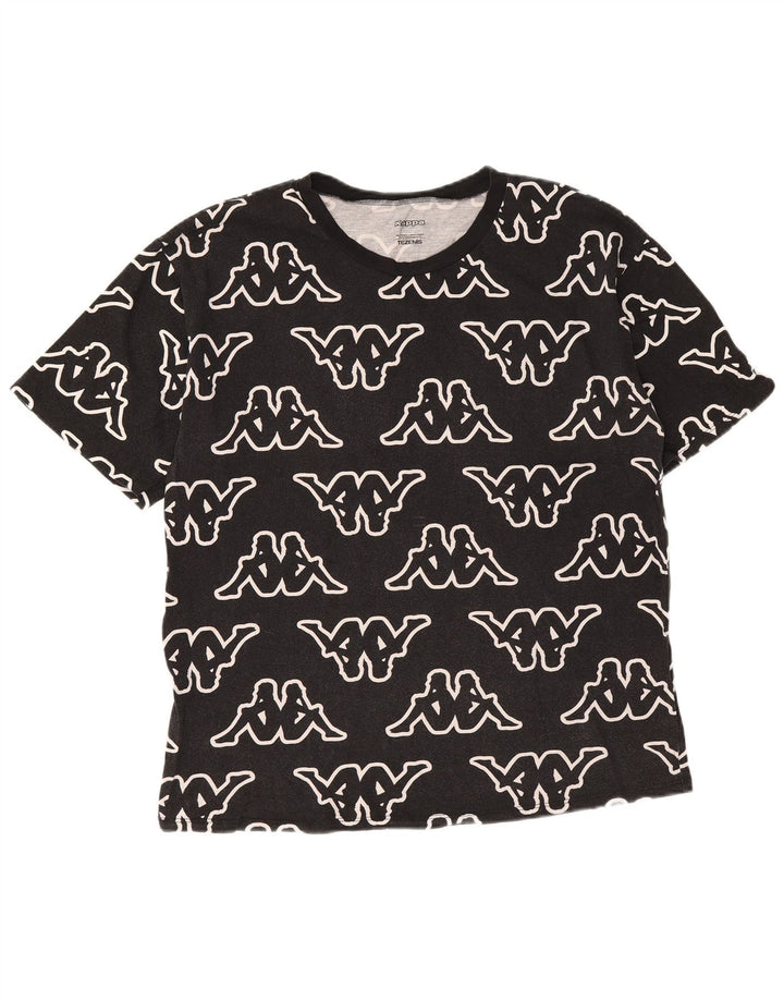 Kappa Herre Tezenis Grafisk T-Shirt Top Lille Sort Bomuld
