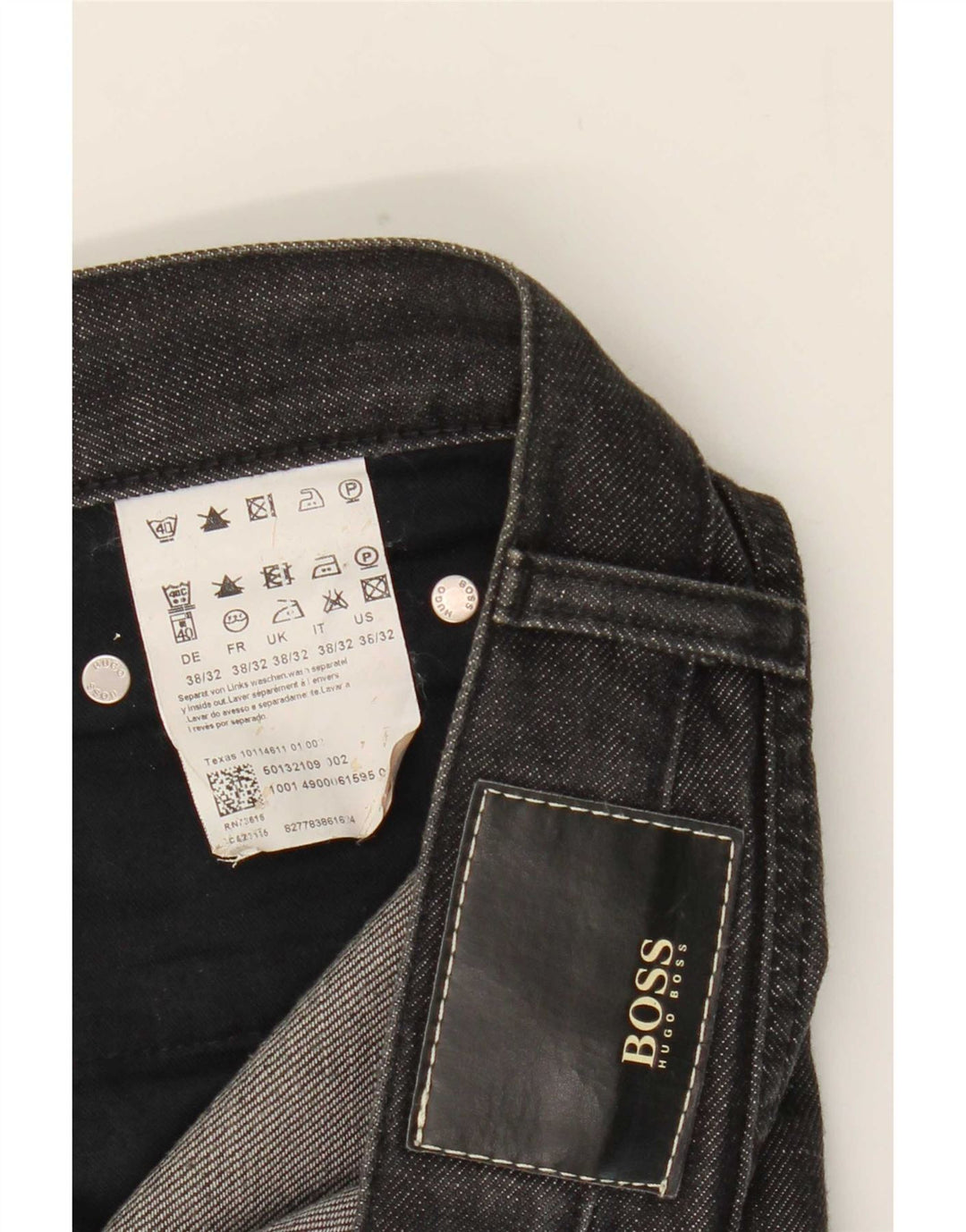 Hugo Boss Straight Jeans til mænd W38 L26 Sort bomuld
