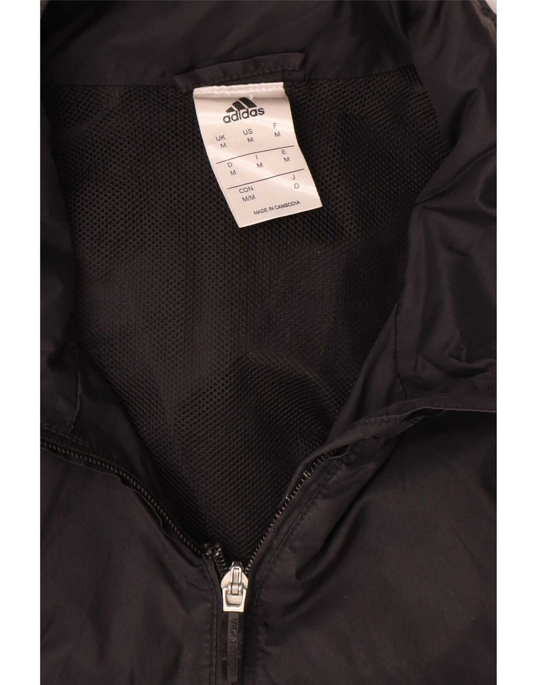 Adidas Regnjakke med hætte til mænd UK 38 Medium Sort Polyamid
