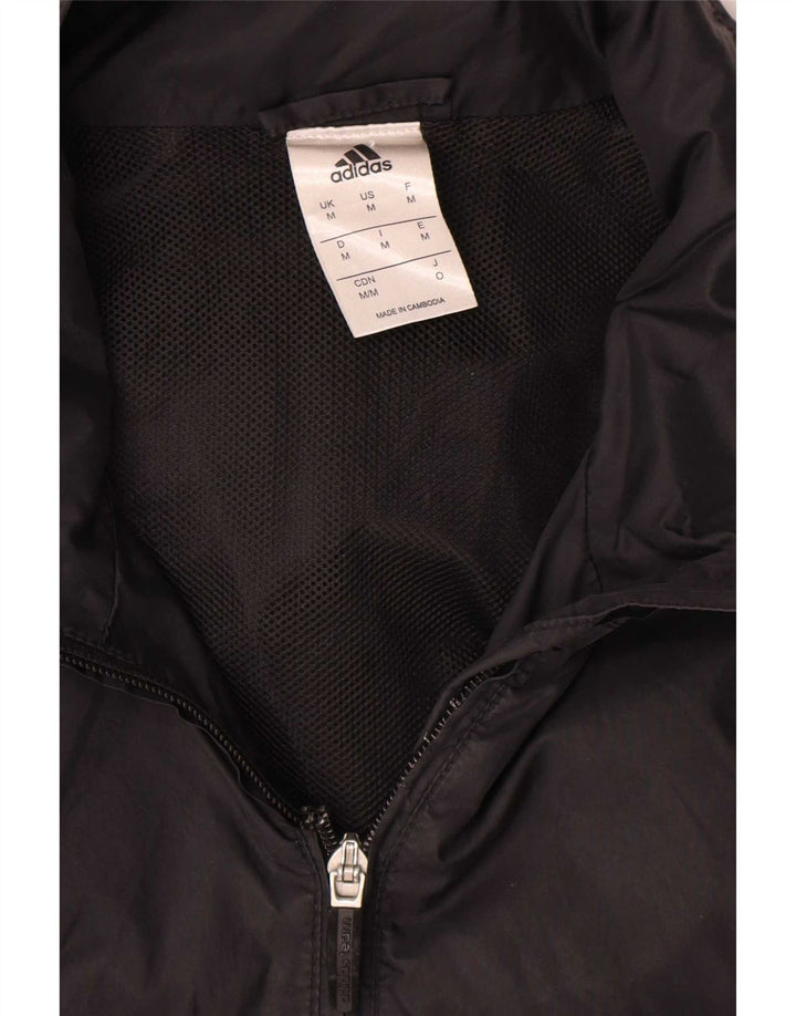 Adidas Regnjakke med hætte til mænd UK 38 Medium Sort Polyamid