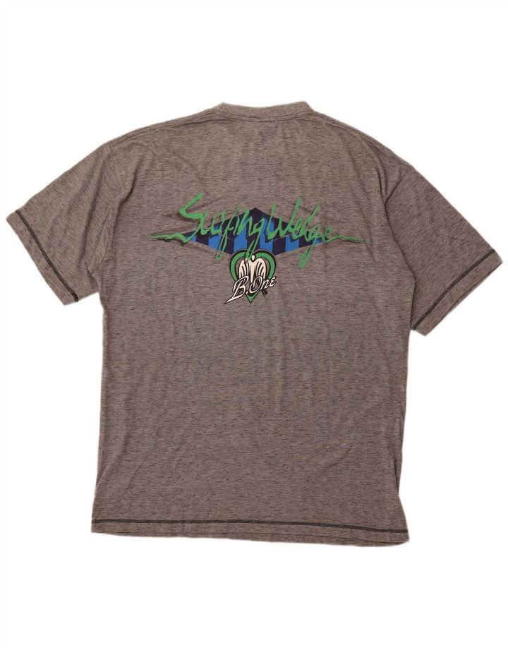 LOTTO Herre grafisk T-shirt Top UK 44/46 2XL Grå Flecked Polyester