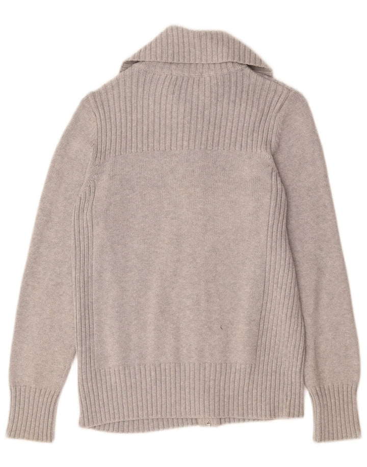 Marks & Spencer Dame Cardigan Sweater UK 14 Stor Grå Bomuld