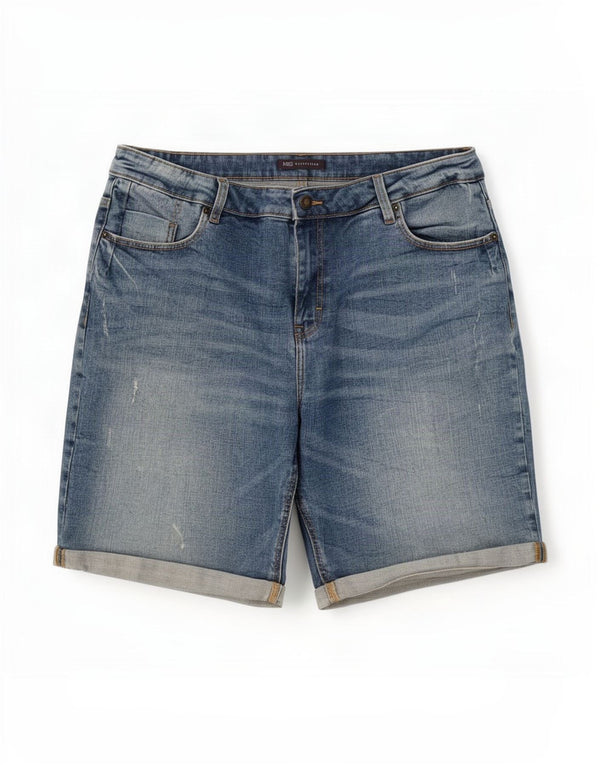 Marks & Spencer Womens Distressed Denim Shorts UK 16 Large W36 Blue Cotton