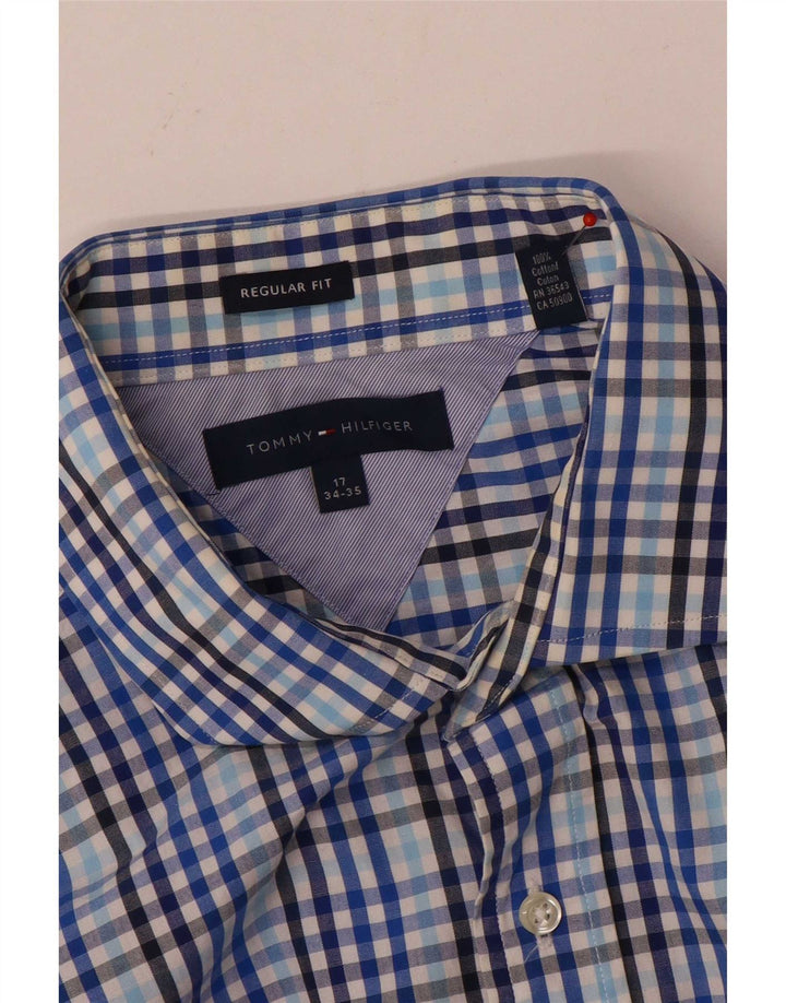 Tommy Hilfiger Herre Regular Fit skjorte str. 17 XL Blå Gingham Bomuld
