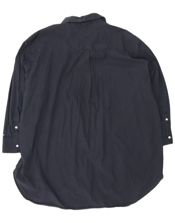 Tommy Hilfiger Dame Langærmet Oversized Skjortekjole UK 26 5XL Navy Blue