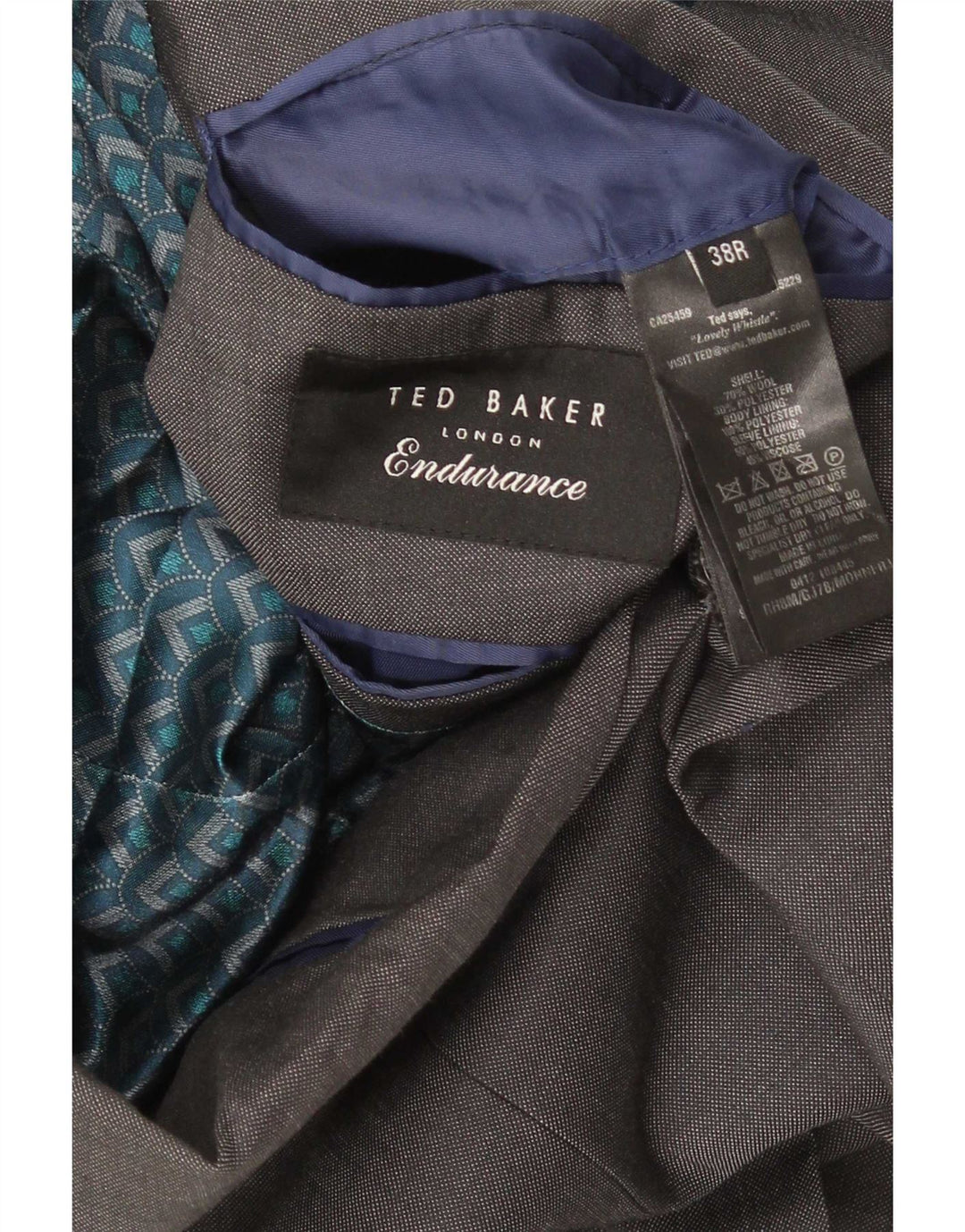 Ted Baker Herre 2-knaps blazerjakke UK 38 Medium Grey Wool