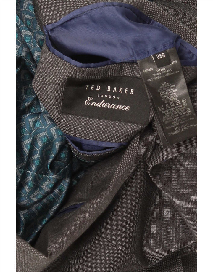 Ted Baker Herre 2-knaps blazerjakke UK 38 Medium Grey Wool