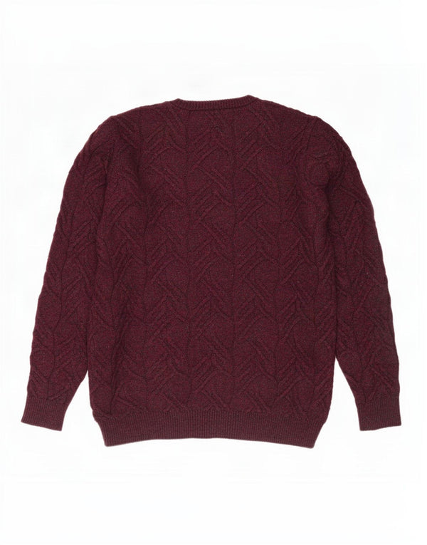 Marks & Spencer Mens Crew Neck Jumper Sweater Large Burgundy Flecked