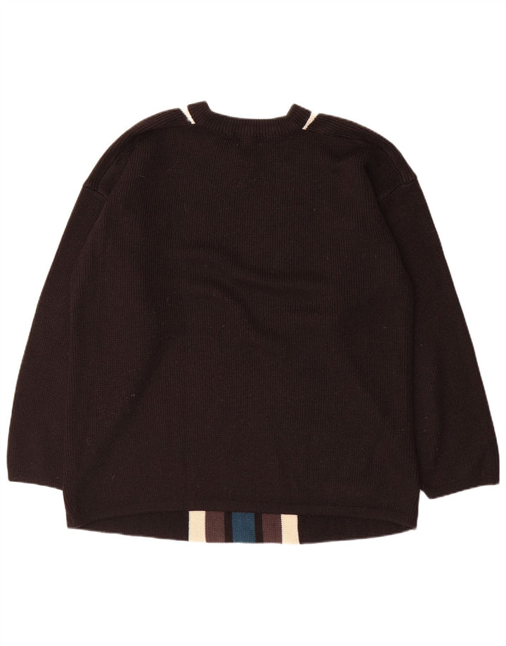 Earthbound Herre V-hals sweater 2XL Sort Colourblock