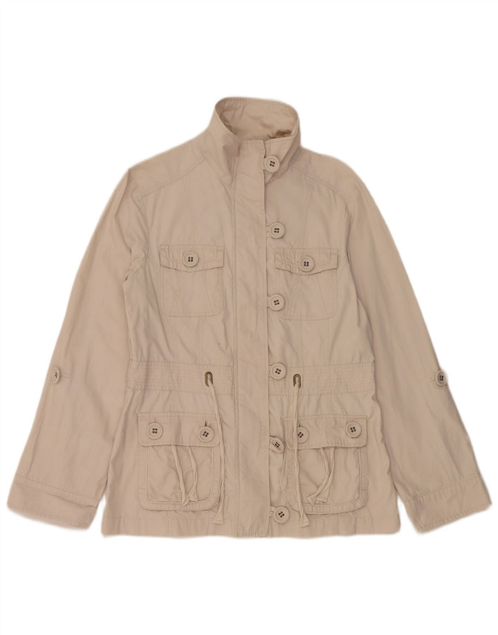 Marks & Spencer Kvinder Utility Jacket UK 10 Small Beige Bomuld