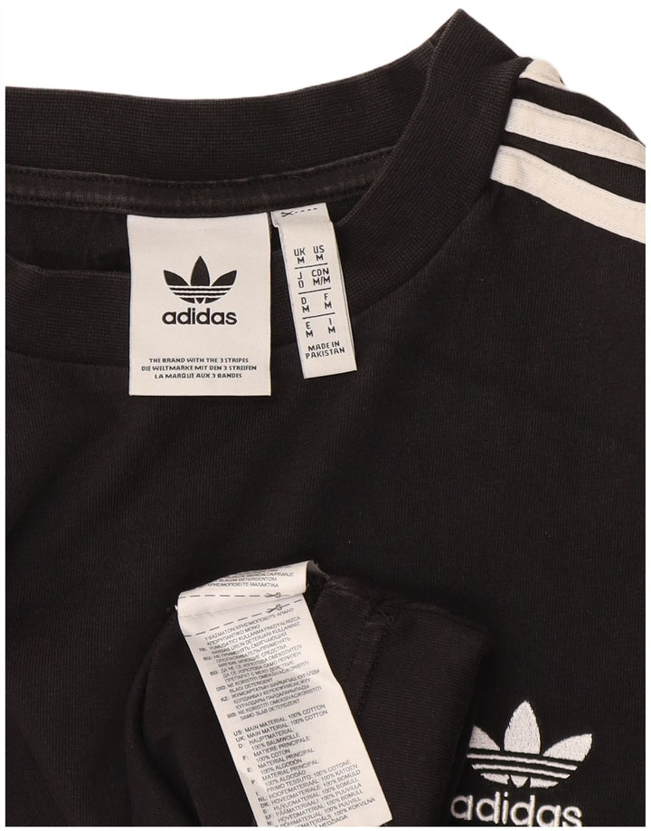 Adidas Herre T-Shirt Top Medium Sort Bomuld