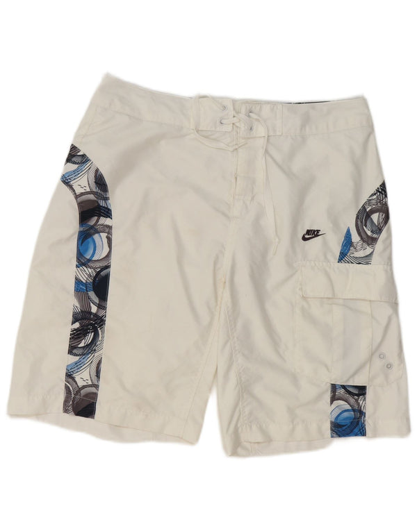 Nike Herre grafiske svømmeshorts Medium White Geometrisk Polyester