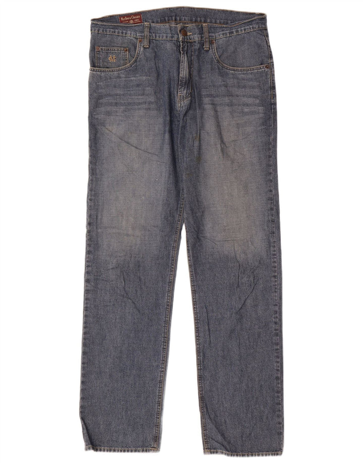 Marlboro Classics Straight Jeans til mænd W33 L32 Blå Bomuld