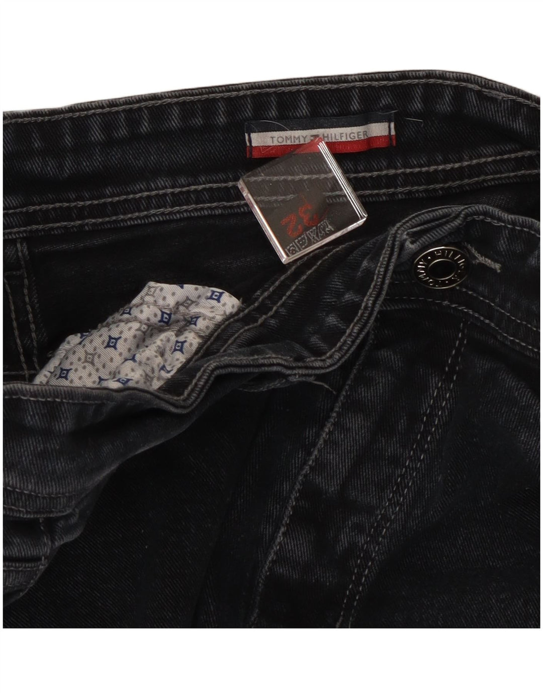 Tommy Hilfiger Straight Jeans til mænd W32 L27 Sort