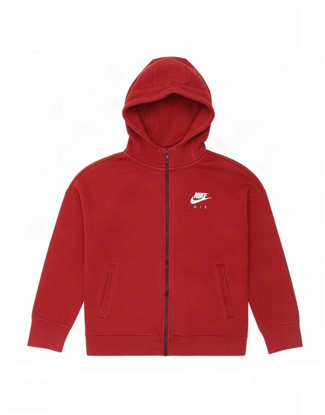 Nike hættetrøje med lynlås til drenge 10-11 år Medium rød bomuld