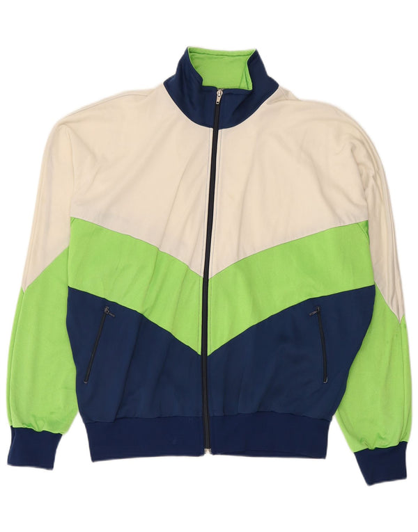 Vintage Herre Loose Fit træningsdragt Topjakke Medium Navy Blue Colourblock