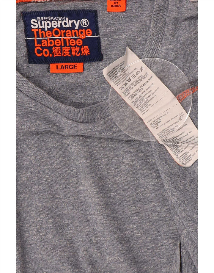 Superdry T-shirt top til mænd, stor grå bomuld