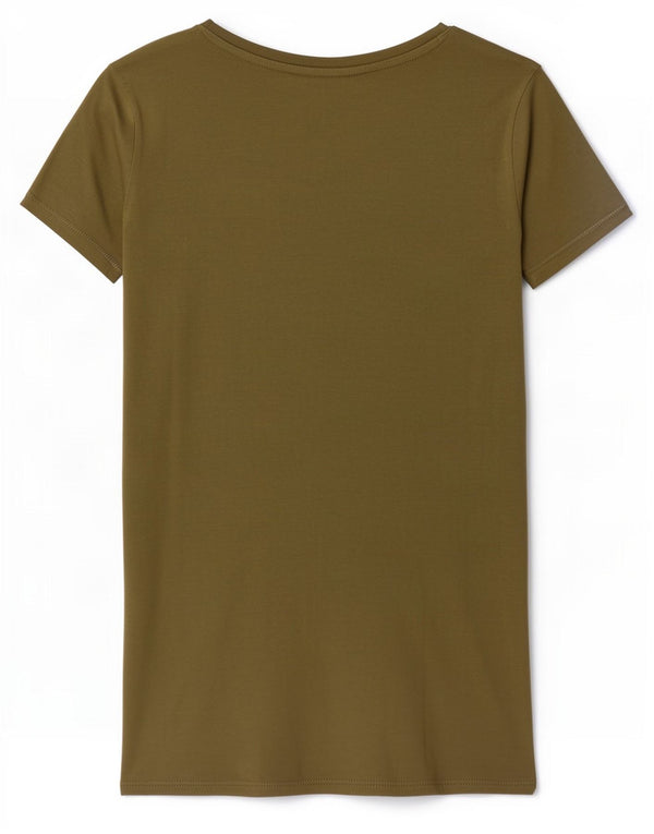 Champion Womens Heritage Fit Graphic T-Shirt Top UK 10 Small Khaki Cotton