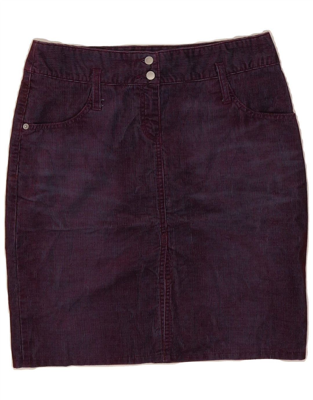 BENETTON Womens Corduroy Skirt IT 42 Medium W30 Purple Polyester Vintage Benetton and Second-Hand Benetton from Messina Hembry 