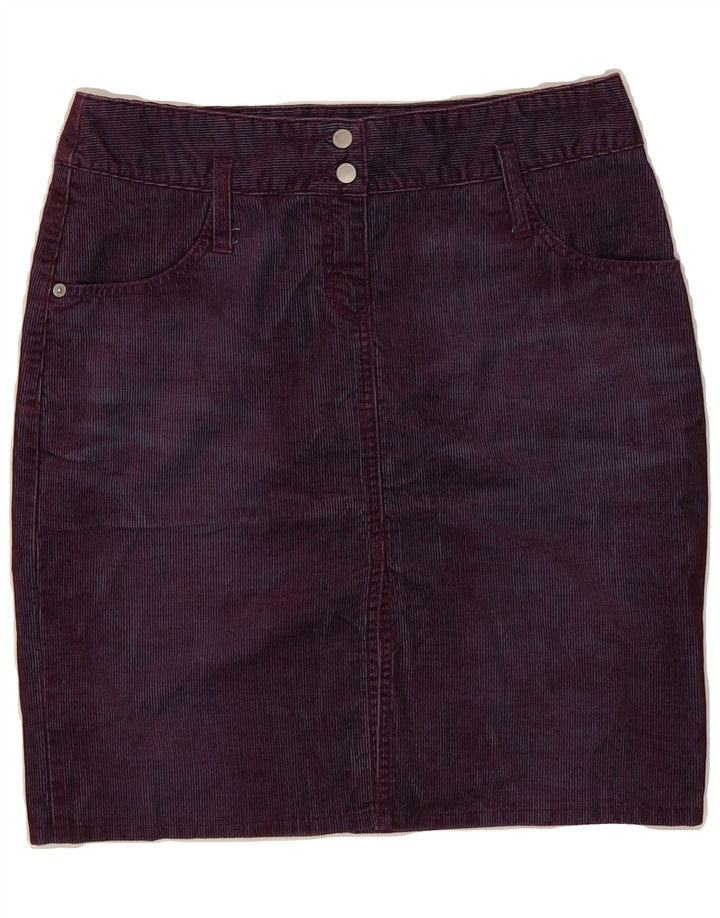 BENETTON Womens Corduroy Skirt IT 42 Medium W30 Purple Polyester Vintage Benetton and Second-Hand Benetton from Messina Hembry 