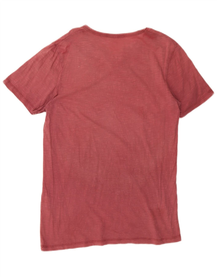 Jack & Jones Herre T-Shirt Top Stor Pink Flecked Bomuld
