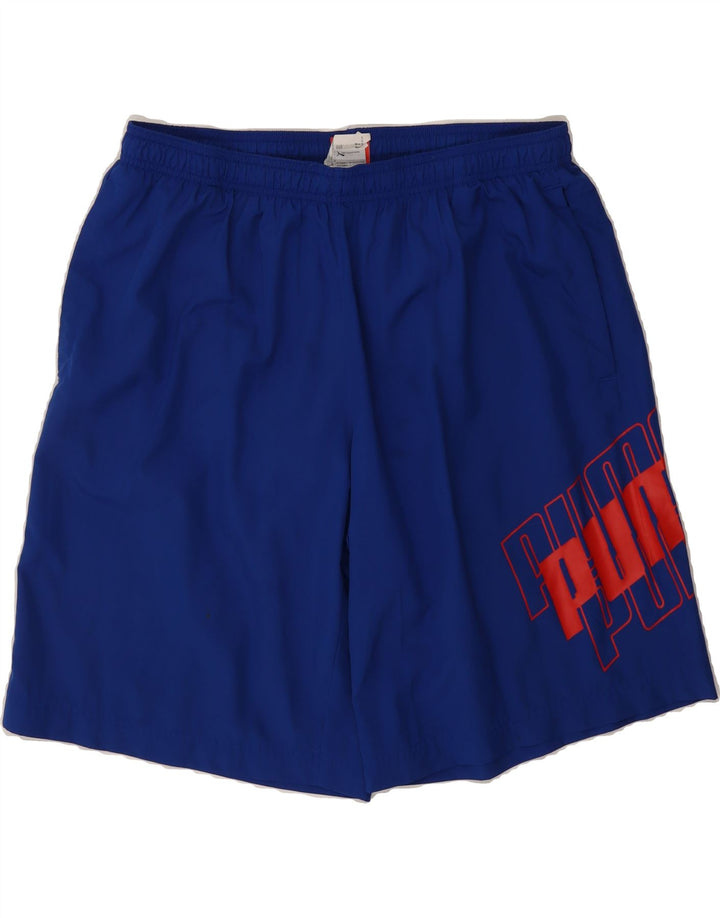 PUMA Mens Graphic Sport Shorts XL Blue Polyester Vintage Puma and Second-Hand Puma from Messina Hembry 