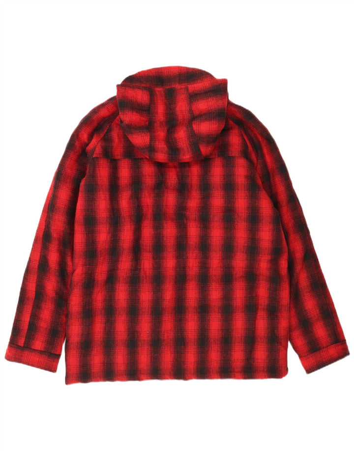 Rifle Herre Hooded Windbreaker Jacket UK 40 Large Red Check Polyester
